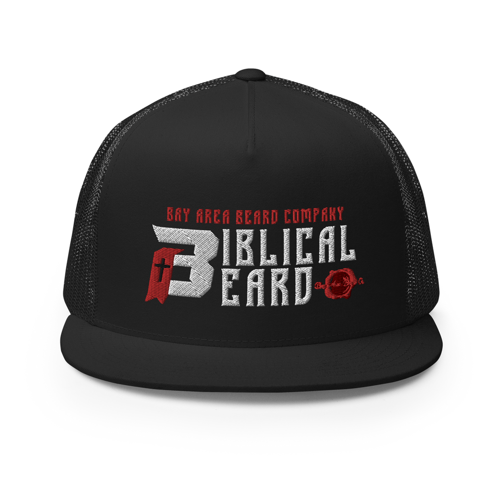Biblical Beard Sport Trucker Cap(White text)