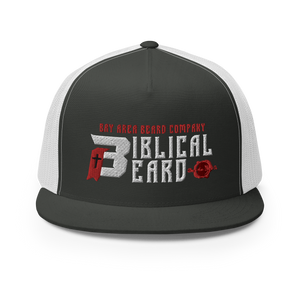Biblical Beard Sport Trucker Cap(White text)